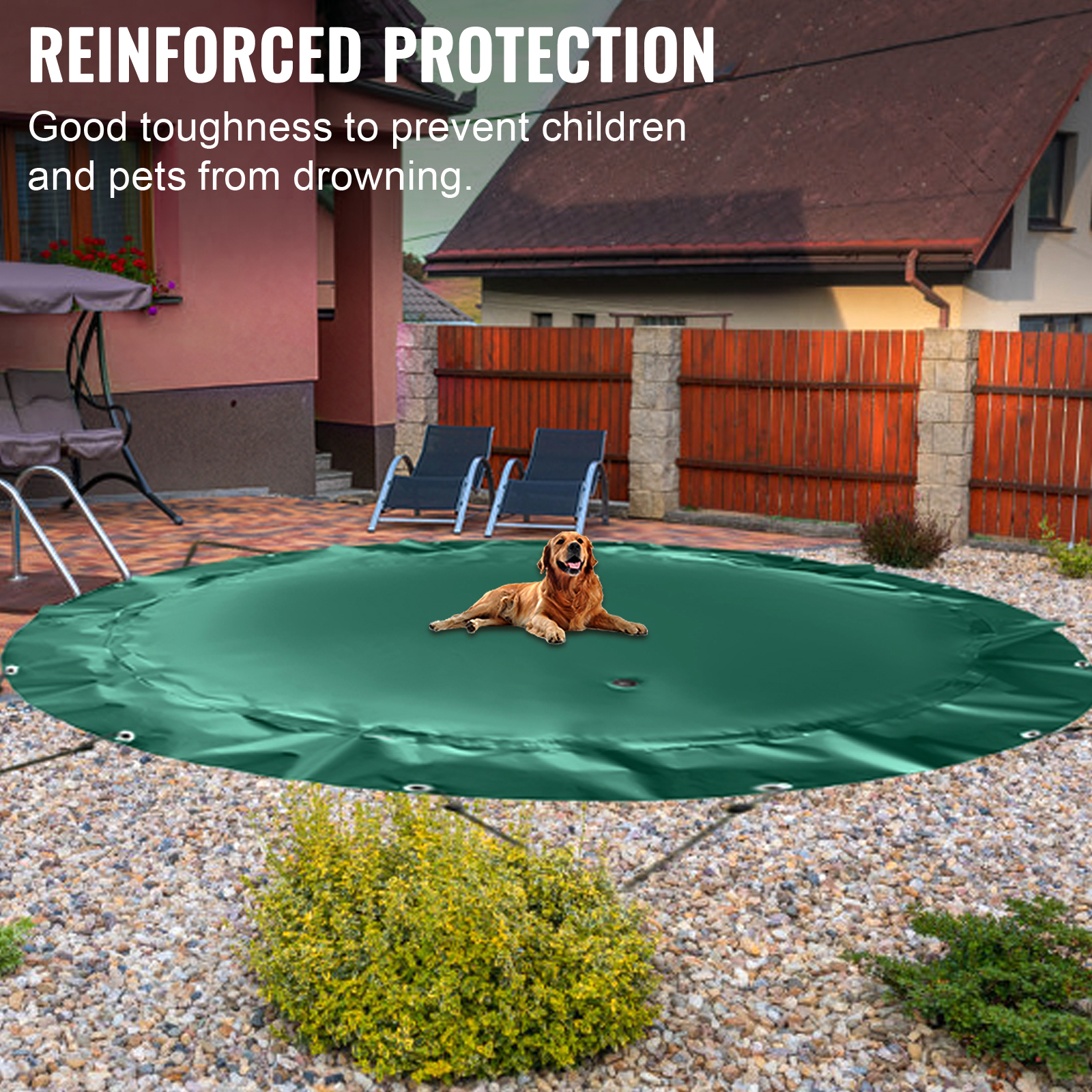 Vevor Inflatable Pool Cover Pool Safety Cover 6.5 Ft Dia. Inground Pvc