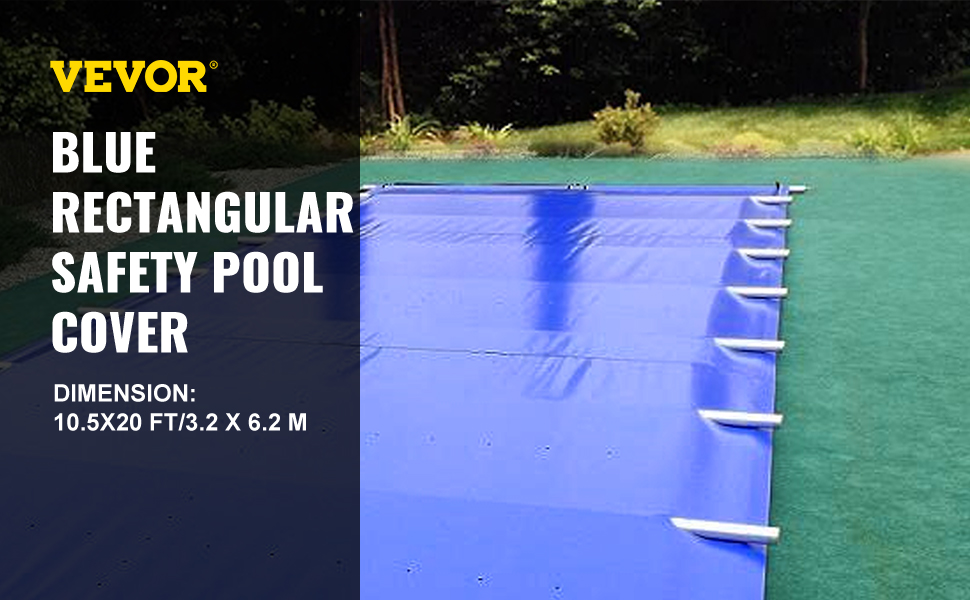 VEVOR medence ponyva téglalap alakú 3,2 x 6,2 m medencetakaró kék téli ponyva PVC medencetakaró téglalap medence ponyva szennyeződéstaszító ponyva medence vízálló medence előtetőhöz