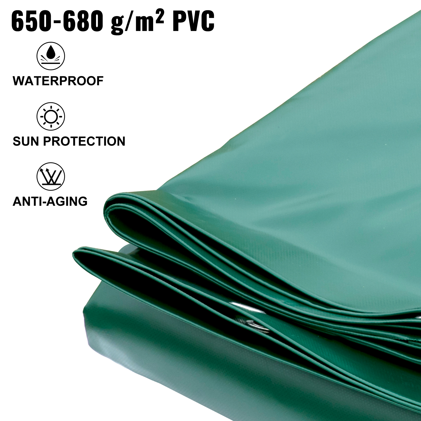 ColourTree Telo Copertura Rettangolare Per Piscina 7,6x15,2 M – Impermeabile, UV, Con Verricello E Cavo, Sovrapposizione 1,2m