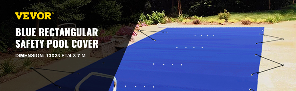 VEVOR medence ponyva téglalap alakú 4 x 7 m téli ponyva PVC anyag úszómedence burkolat medencetakaró kék vízálló medence tető téglalap medence ponyva szennyeződéstaszító ponyva medencéhez