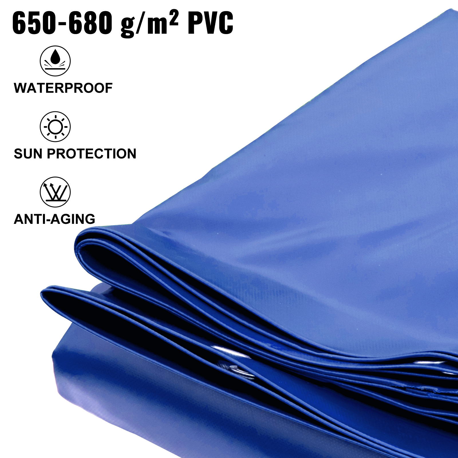 VEVOR medence ponyva téglalap alakú 4 x 7 m téli ponyva PVC anyag úszómedence burkolat medencetakaró kék vízálló medence tető téglalap medence ponyva szennyeződéstaszító ponyva medencéhez