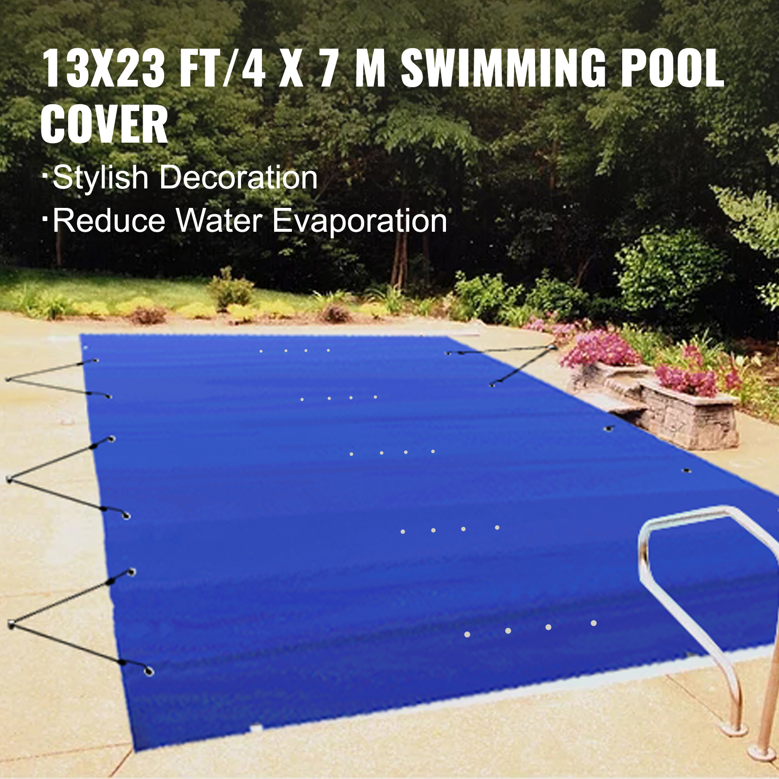 VEVOR Pool Safety Cover, 13x23 ft In-ground Pool Cover, Blue In-ground Pool  Cover, PVC Pool Covers Rectangular Safety Pool Cover Solid Safety Pool