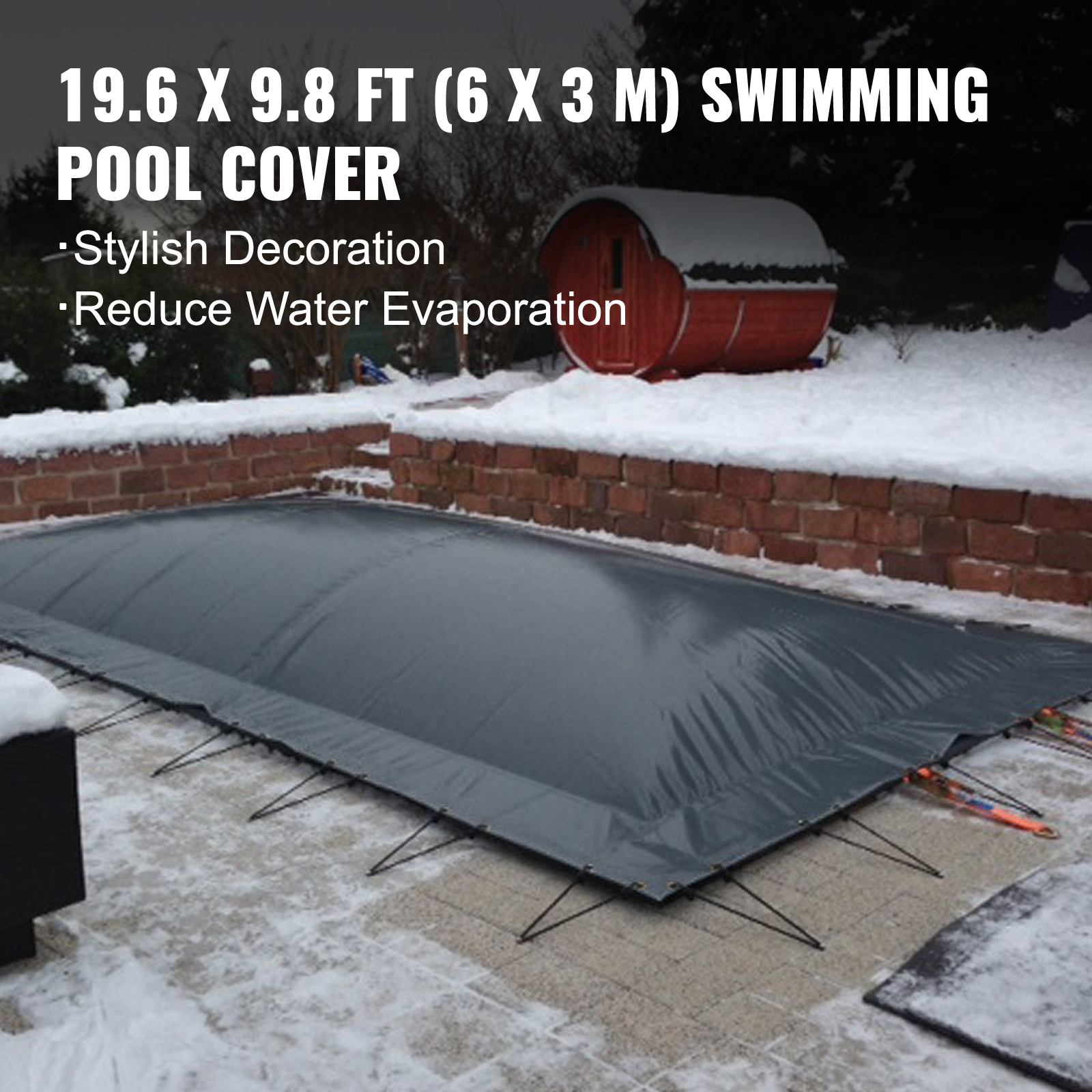 VEVOR Vevor Inflatable Pool Cover Pool Safety Cover 19.6x9.8ft In
