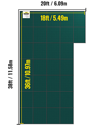 VEVOR Inground Pool Safety Cover, 20 ft x 38 ft Rectangular Winter Pool Cover with Right Step, Triple Stitched, High Strength Mesh PP Material, Good Rain Permeability, Installation Hardware Included