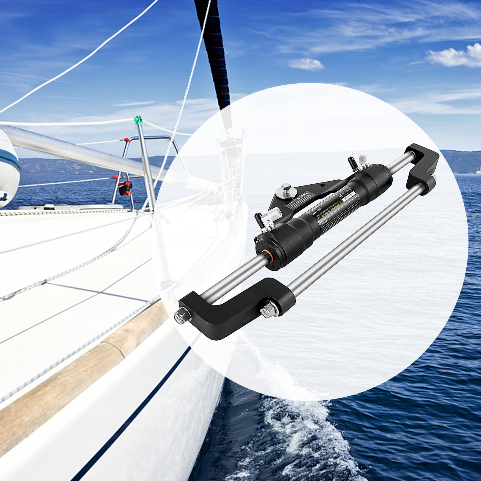 VEVOR Hydraulic Outboard Boat Steering Kit 10-24''Hoses 300HP Helm Pump Cylinder - Picture 10 of 158