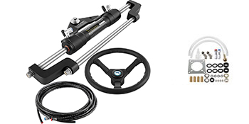 VEVOR Hydraulic Boat Steering Kit, 300HP Hydraulic Steering Kit Helm Pump,Hydraulic Outboard Steering Kit with 10 Feet Hydraulic Steering Hose for Boat Steering System 