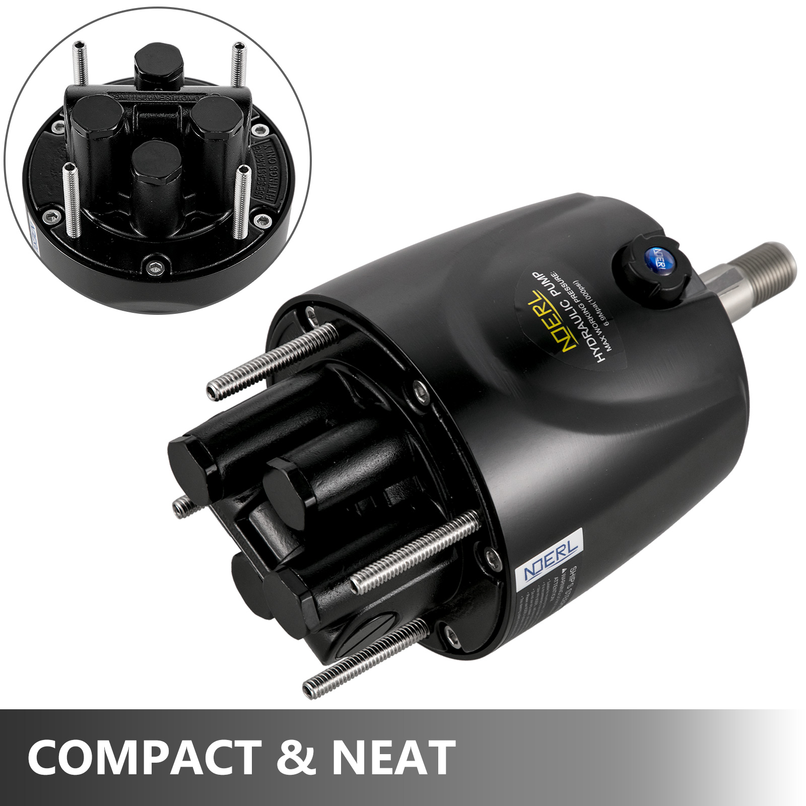 VEVOR Hydraulic Boat Steering Kit, 300HP Hydraulic Steering Kit Helm Pump,Hydraulic Outboard Steering Kit with 10 Feet Hydraulic Steering Hose for Boat Steering System 