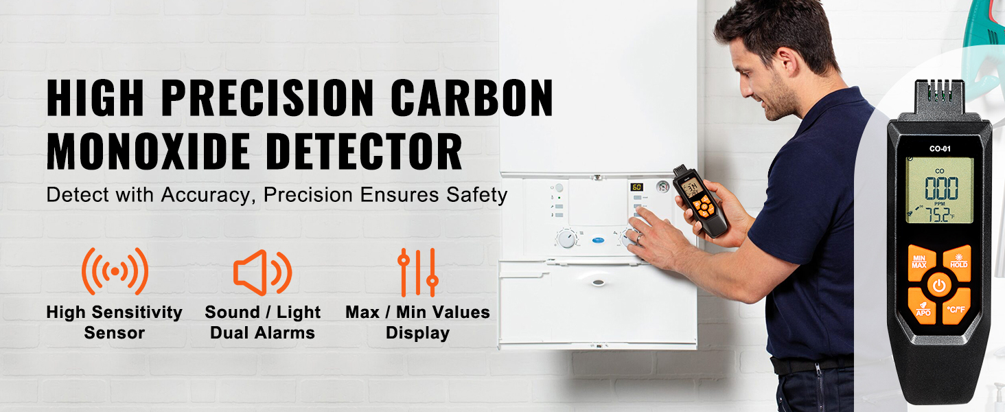 CO detector display and alert system