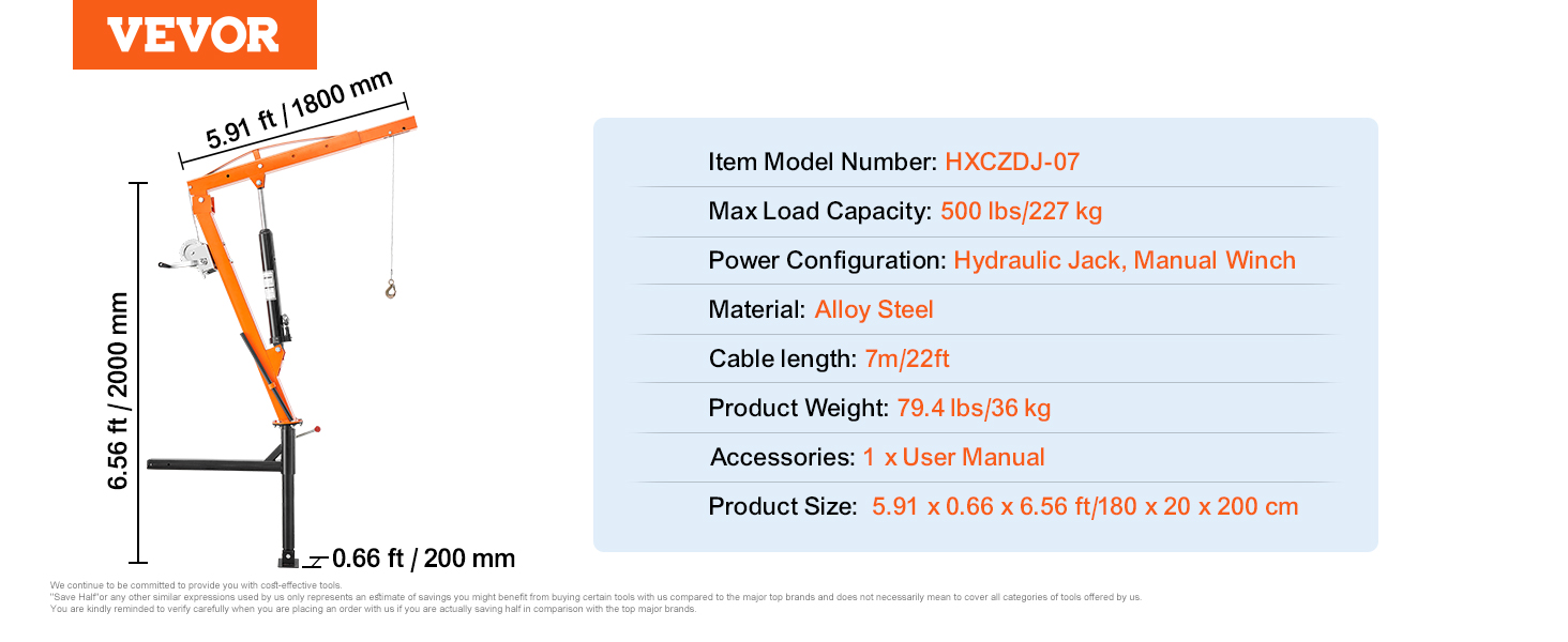 Pickup truck crane,500 lbs,hydraulic