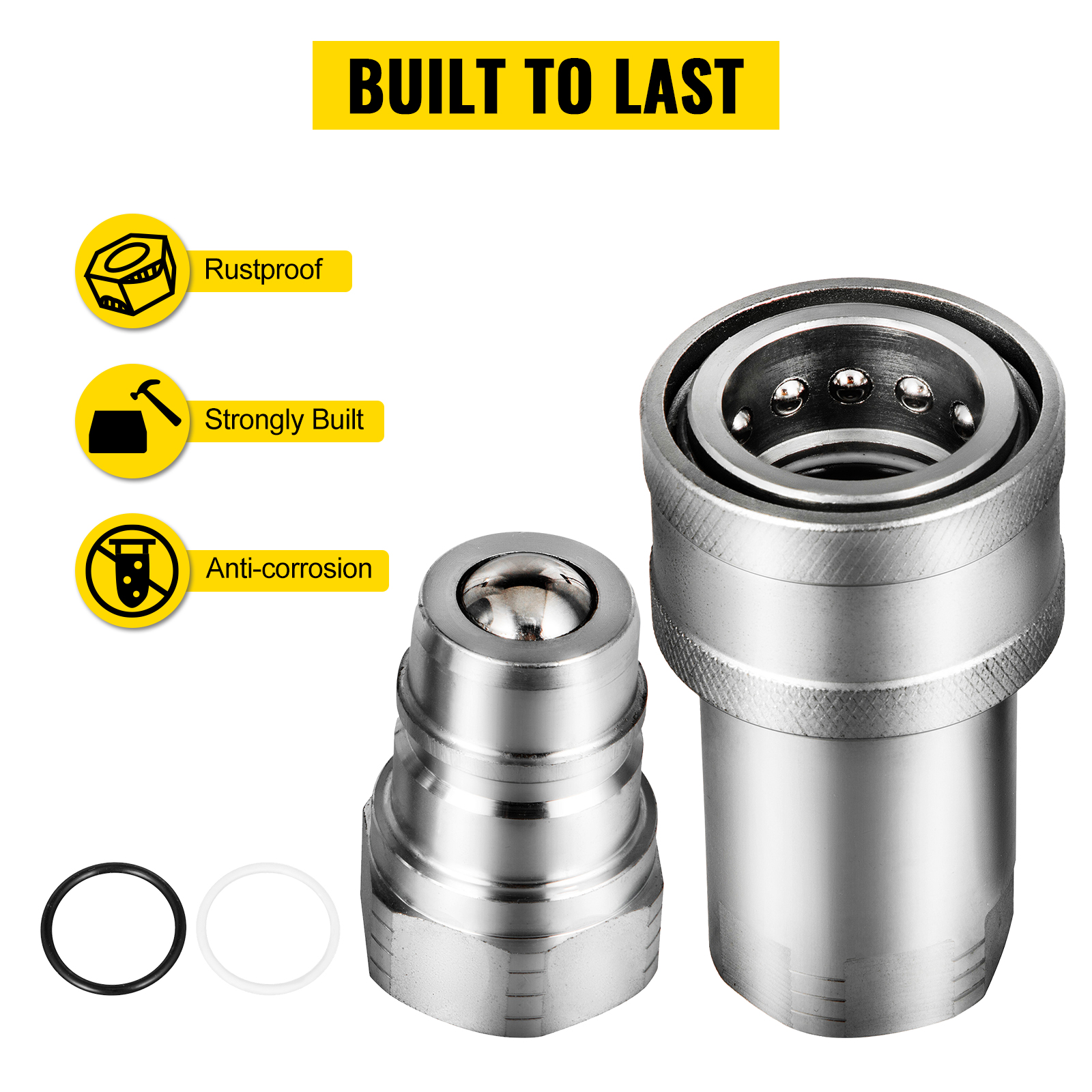 thumbnail image 2 of 1/2" Ag Hydraulic Quick Connect Couplers - Pioneer Ball Style (2 Sets) 2 of 6