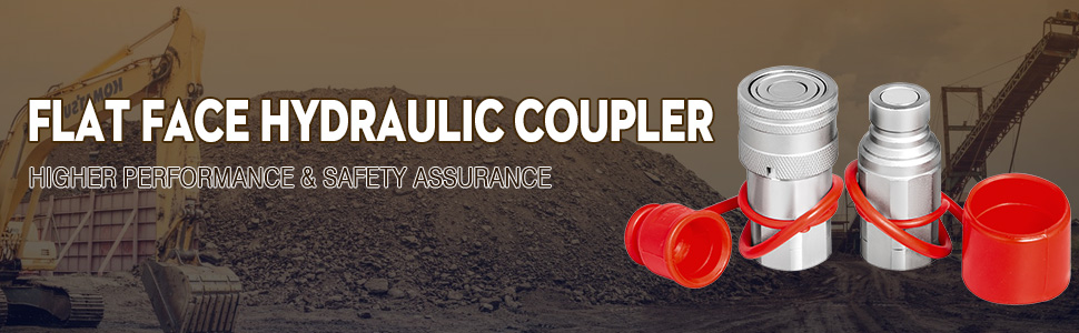 VEVOR Hydraulic Quick Connect 1/2 Body with 1/2" NPT Thread Hydraulic Coupler 4 Pairs Hydraulic Coupling Quick Connect 45.5 L/min Hydraulic Quick Coupler (ISO 16028)