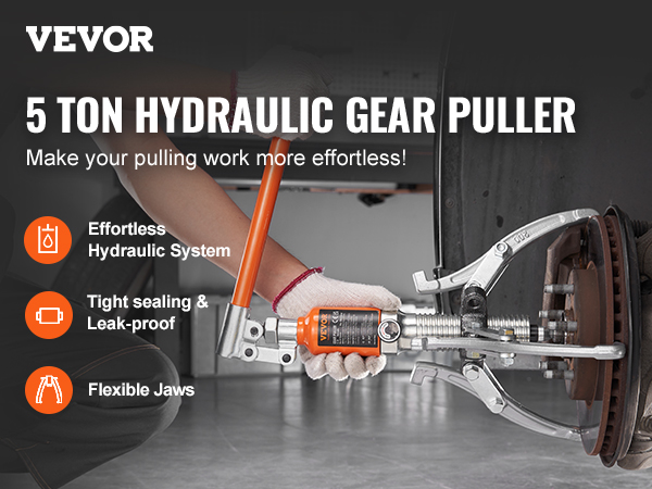 VEVOR Hydraulic Gear Puller, 5 Ton Max Capacity Wheel Bearing Pulling  Separator, 2 or 3 Jaws Puller, Vertically and Horizontally, 8 Jaw  Hydraulic Puller with Case for Pulling Hubs