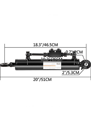 Hydraulic Cylinder,2 in Bore 10 in Stroke,Check Valve