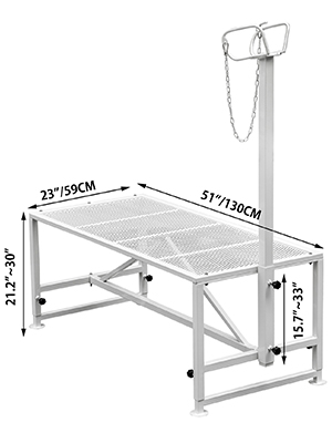 VEVOR Livestock Stand 51x23 inches, Trimming Stand with Straight Head Piece, Goat Trimming Stand Metal Frame Sheep Shearing Stand Livestock Trimming Stands