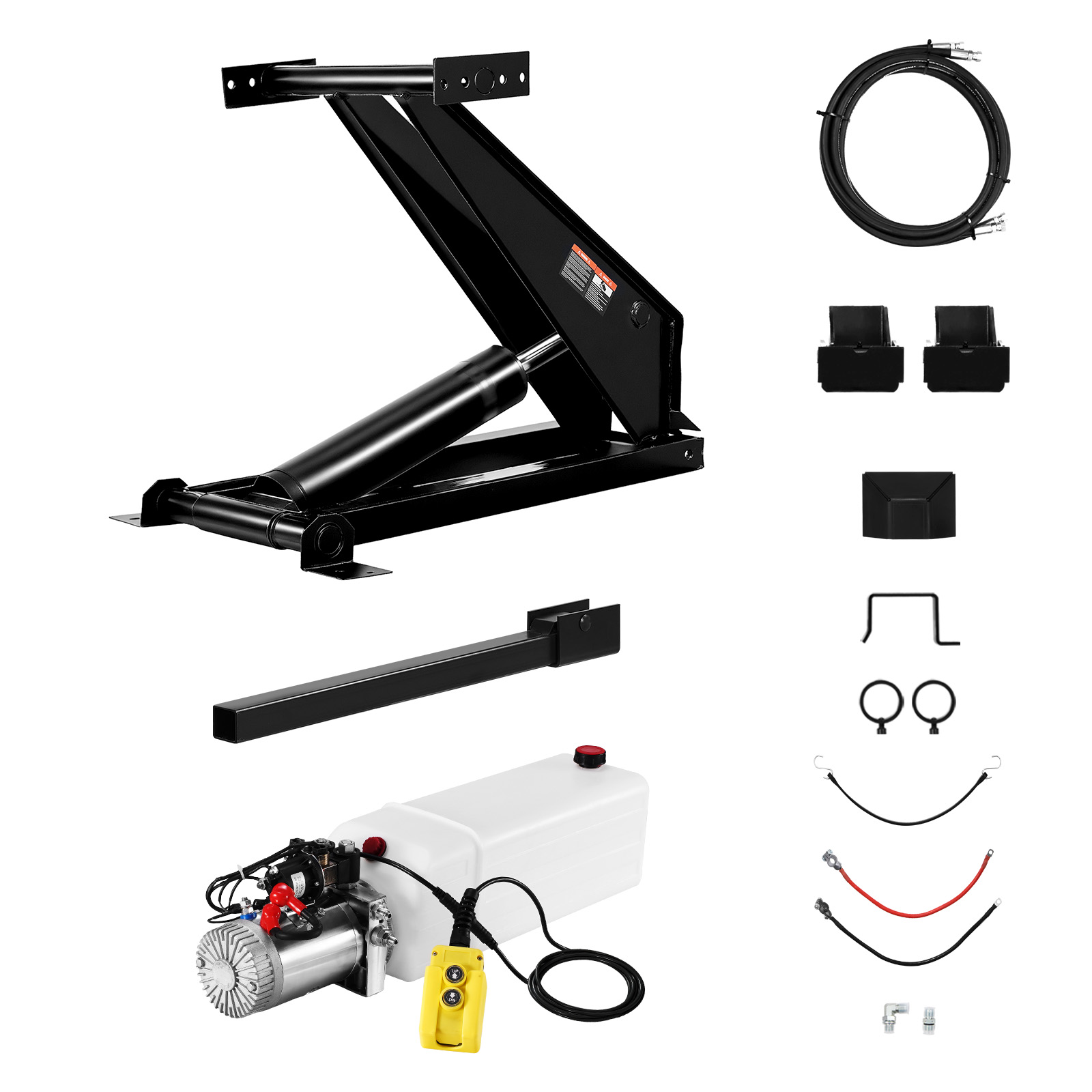 Uimoso Hydraulic Scissor Hoist Kit 8/10 Ton Fit 10-16′ Dump Trailer Bed Body