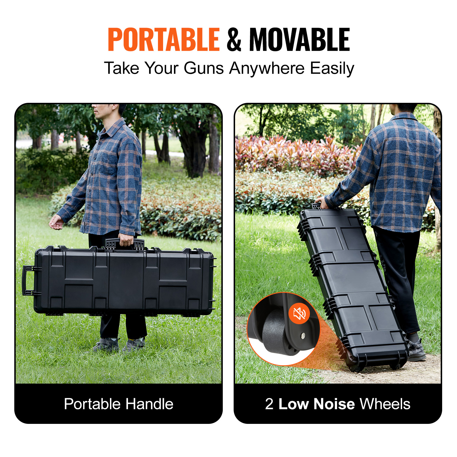 Rifle Case Rifle Hard Case 42" 50" with 3 Layers Fully-protective Foams - Picture 8 of 26