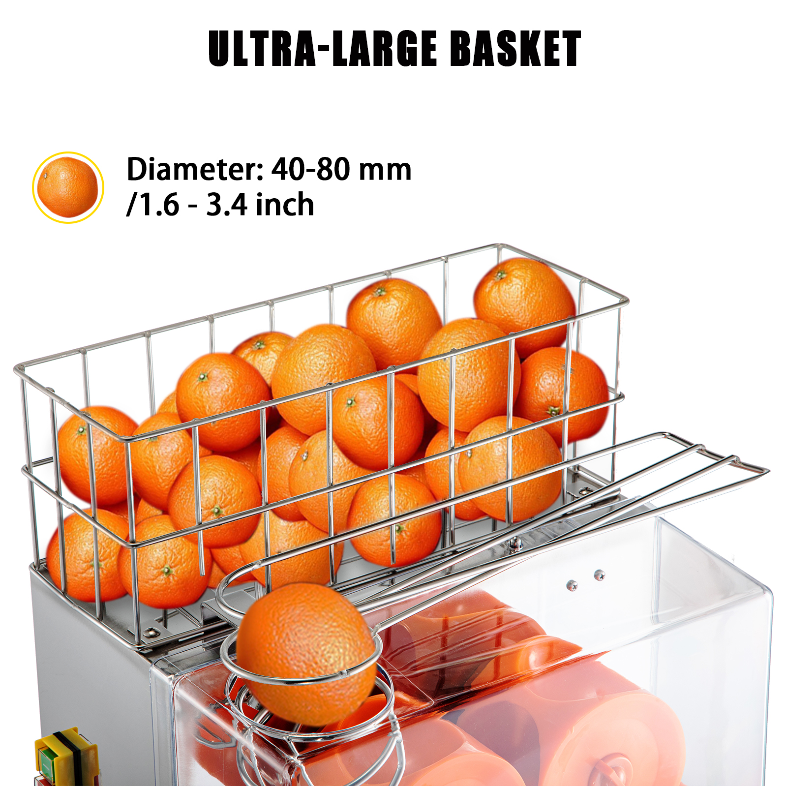 VEVOR Extracteur de Jus Commerciale Pressage Efficace 20 Oranges