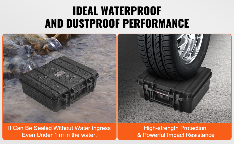 VEVOR Hard Pistol Case – IP67 Waterproof & Dustproof, TSA Approved Travel Case With Foam For Up To 6 Handguns