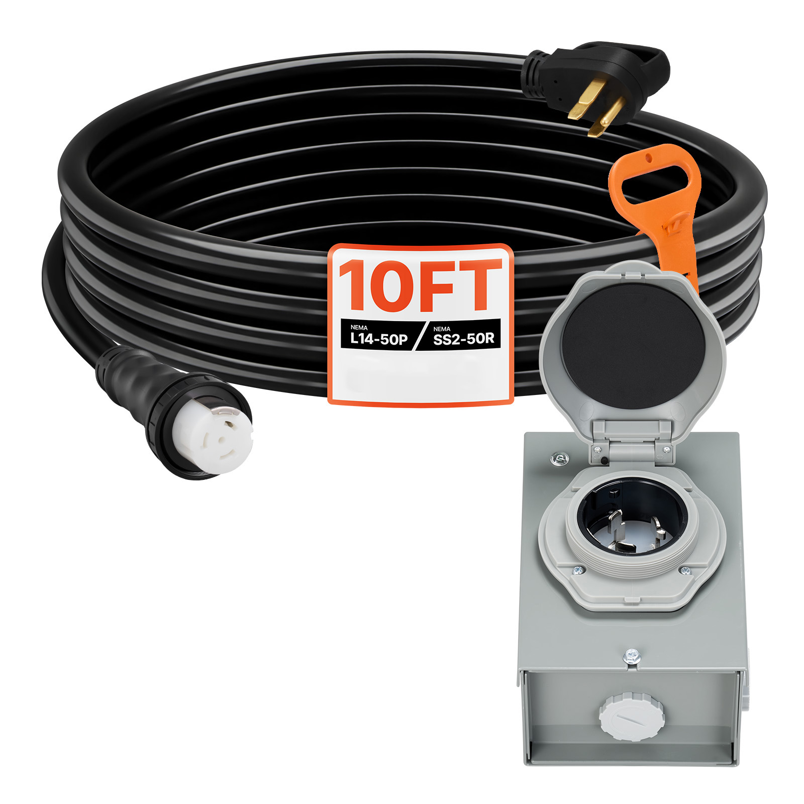 Cord With Power Inlet Box Nema 14-50p