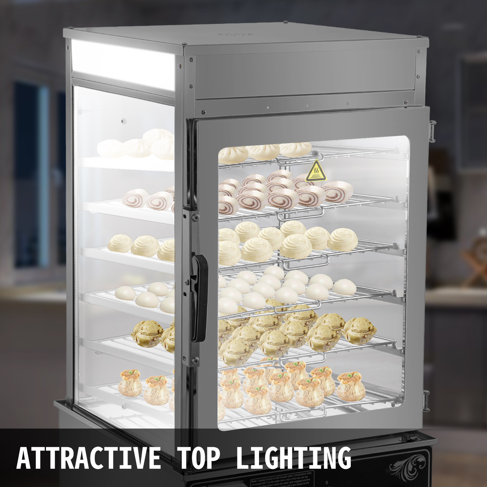 VEVOR 6Layer Commercial Bun Steamer Restaurant Bun Warmer Commercial