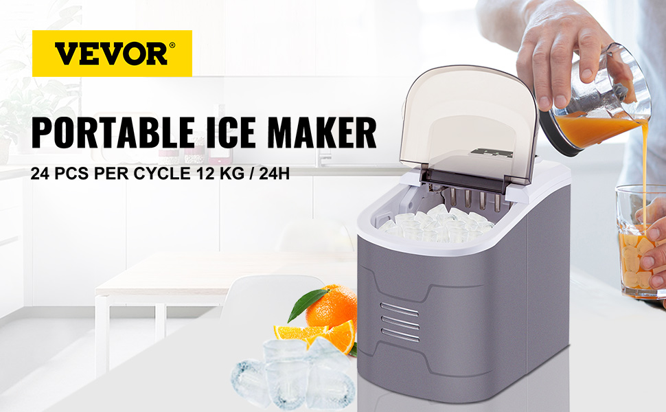 Eiswürfel-Maschine Eiswürfelbereiter Ice Maker Eis-Zubereiter aus Edelstahl 300W 