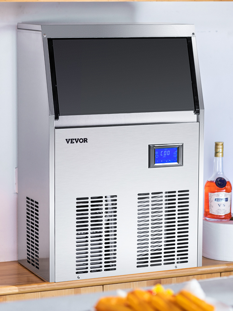 VEVOR 110LBS Commercial Ice Maker Ice Cube Machine w/Water Filter 5*8 Ice  Tray