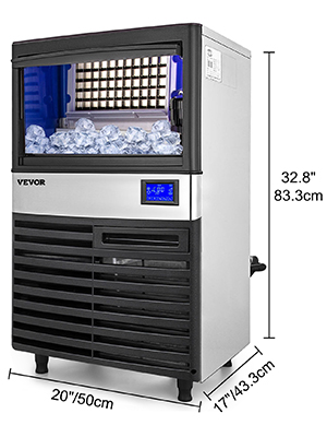 VEVOR 110V Máquina comercial de hielo 110 libras/24 horas, máquina