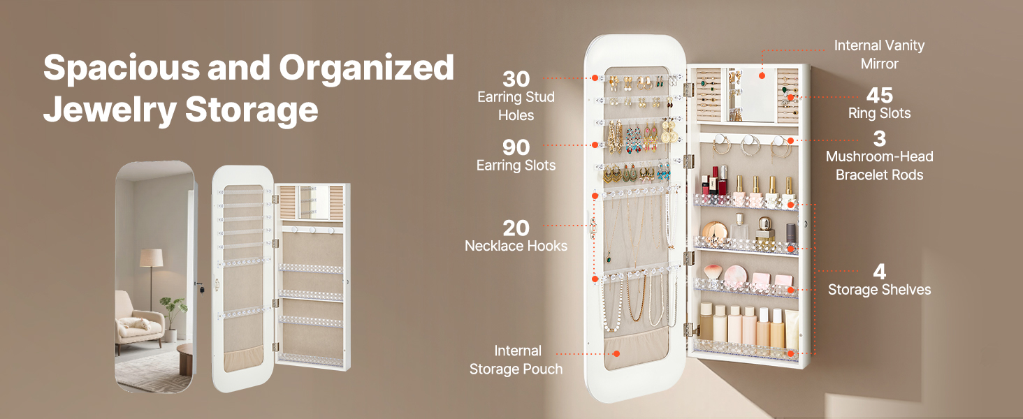 organized jewelry storage compartments