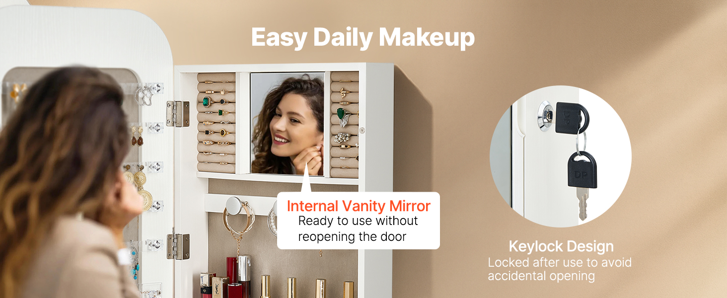interior shelves for makeup storage