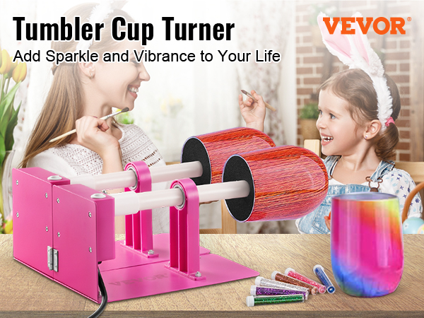 VEVOR 4 Cup Turner Multi Tumbler Spinner Four-Arm Crafts for Glitter Epoxy DIY