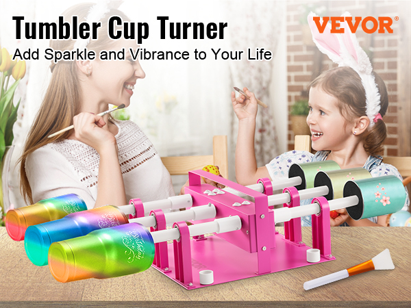 6 Cup Turner for Crafts Tumbler, Cup Turners for Tumblers Starter Kit with  6 Independent Switch, Multi Tumbler Spinner Machine Kit for DIY Epoxy