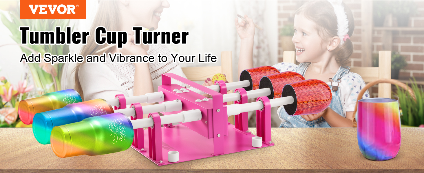 VEVOR 6 Cup Turner Multi Tumbler Spinner Six-Arm Crafts for Glitter Epoxy  DIY