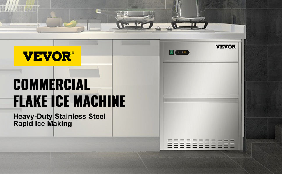 VEVOR 110V Commercial Ice Maker 120LBS/24H with 22LBs Storage Ice