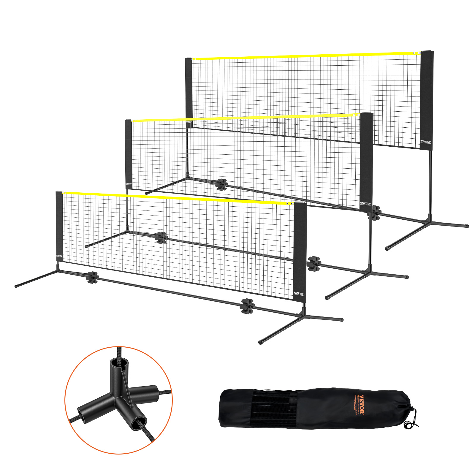 VEVOR 14ft Badminton Net Set Outdoor Portable Volleyball Pickleball Tennis Net - Picture 15 of 74