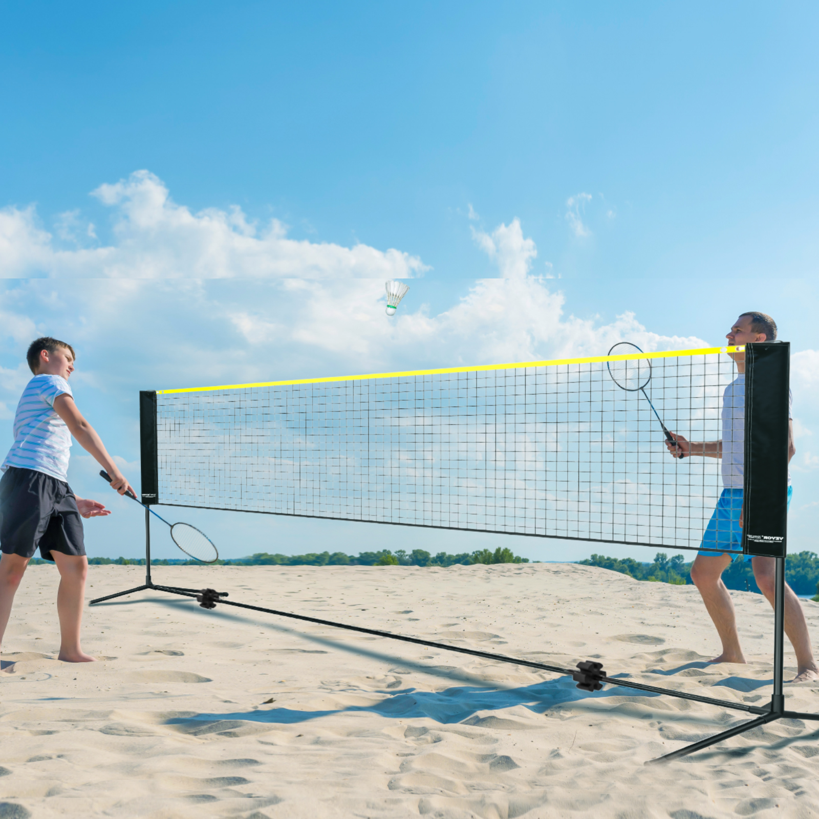 VEVOR 14ft Badminton Net Set Outdoor Portable Volleyball Pickleball Tennis Net - Picture 10 of 74