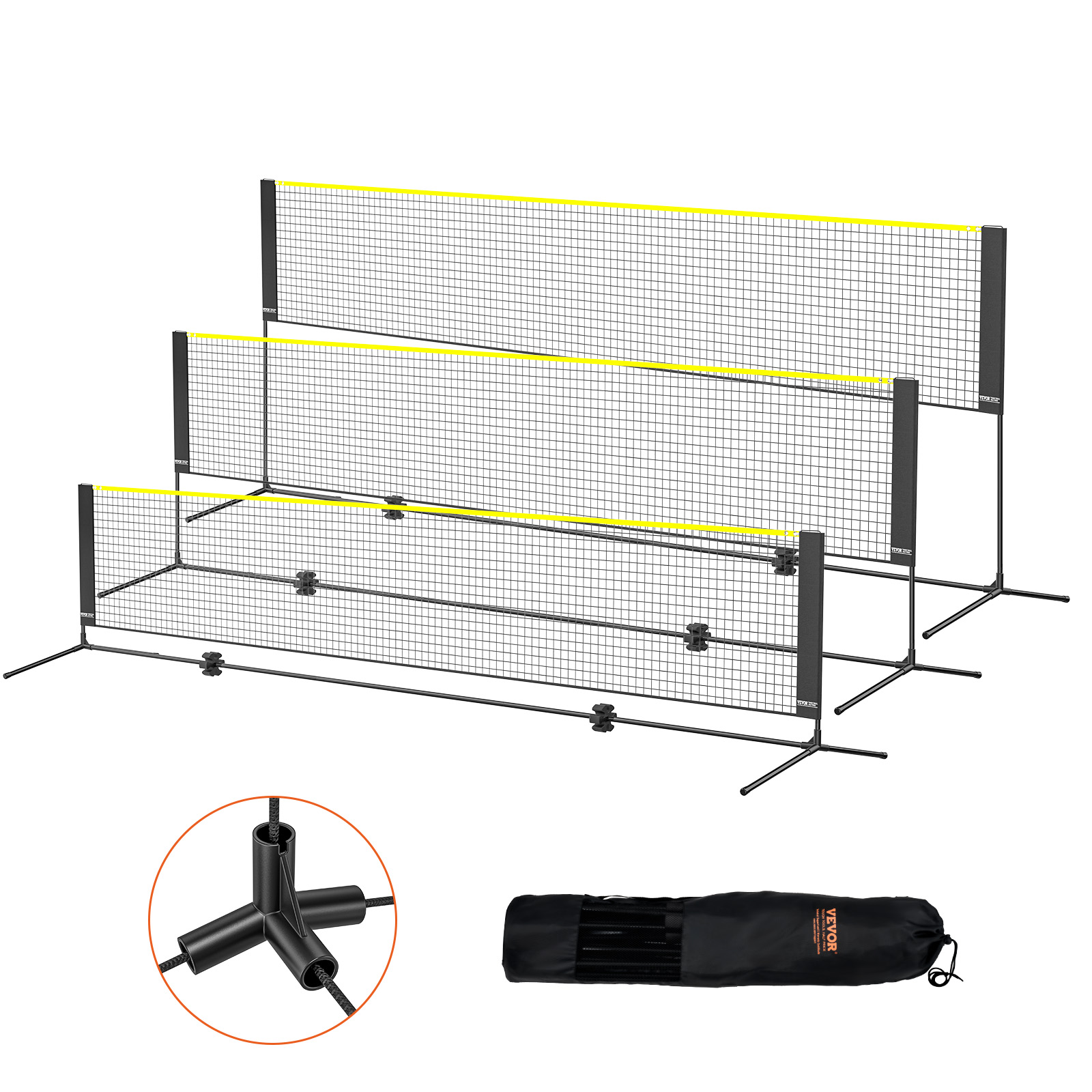 VEVOR 14ft Badminton Net Set Outdoor Portable Volleyball Pickleball Tennis Net - Picture 3 of 74