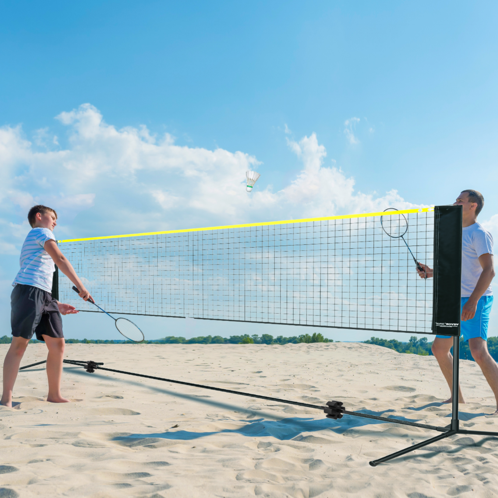 VEVOR 14ft Badminton Net Set Outdoor Portable Volleyball Pickleball Tennis Net - Picture 34 of 74