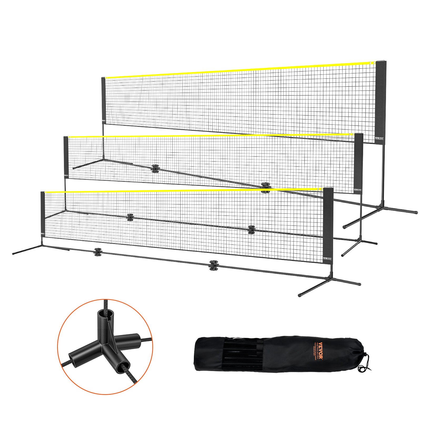 VEVOR 14ft Badminton Net Set Outdoor Portable Volleyball Pickleball Tennis Net - Picture 27 of 74