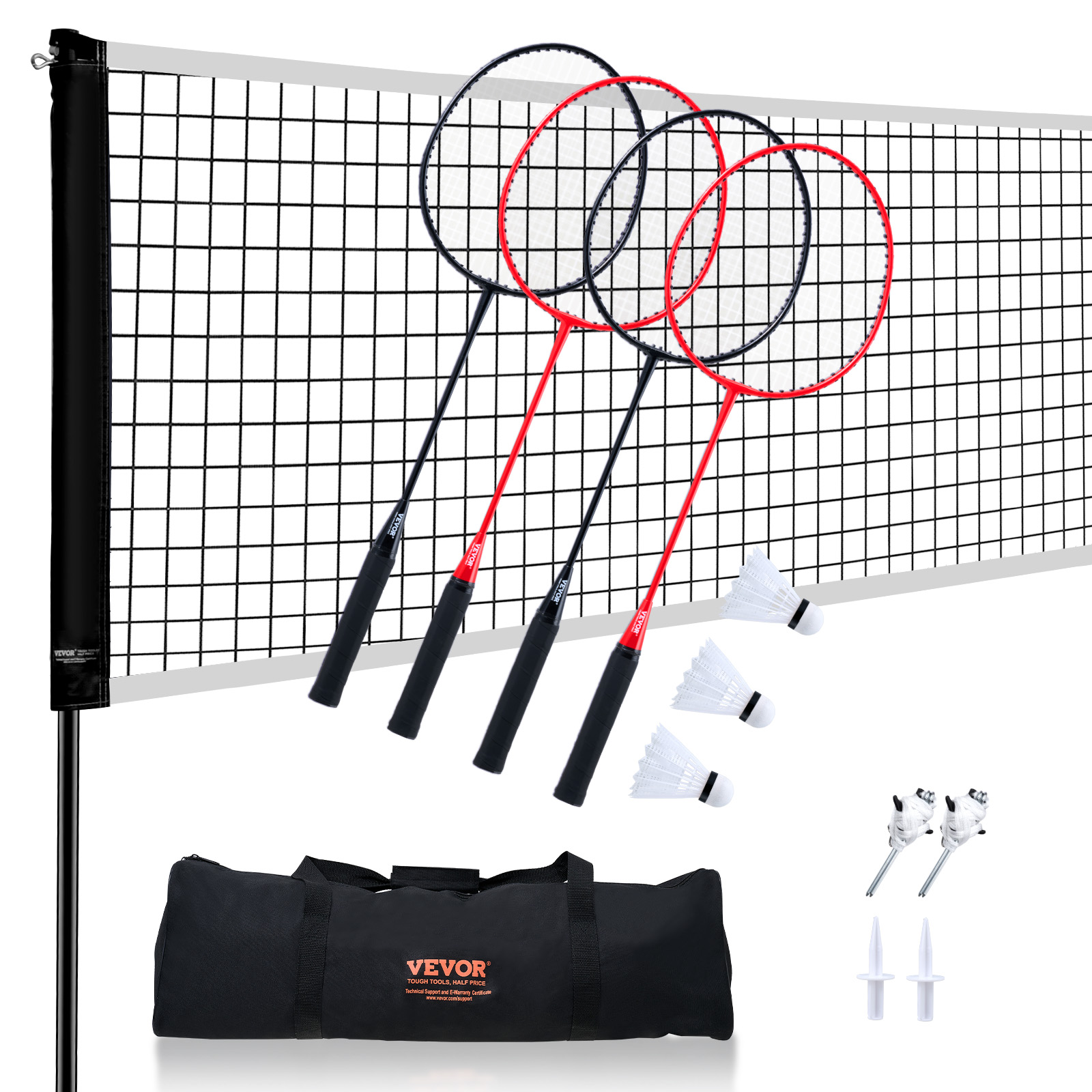 VEVOR 14ft Badminton Net Set Outdoor Portable Volleyball Pickleball Tennis Net - Picture 51 of 74