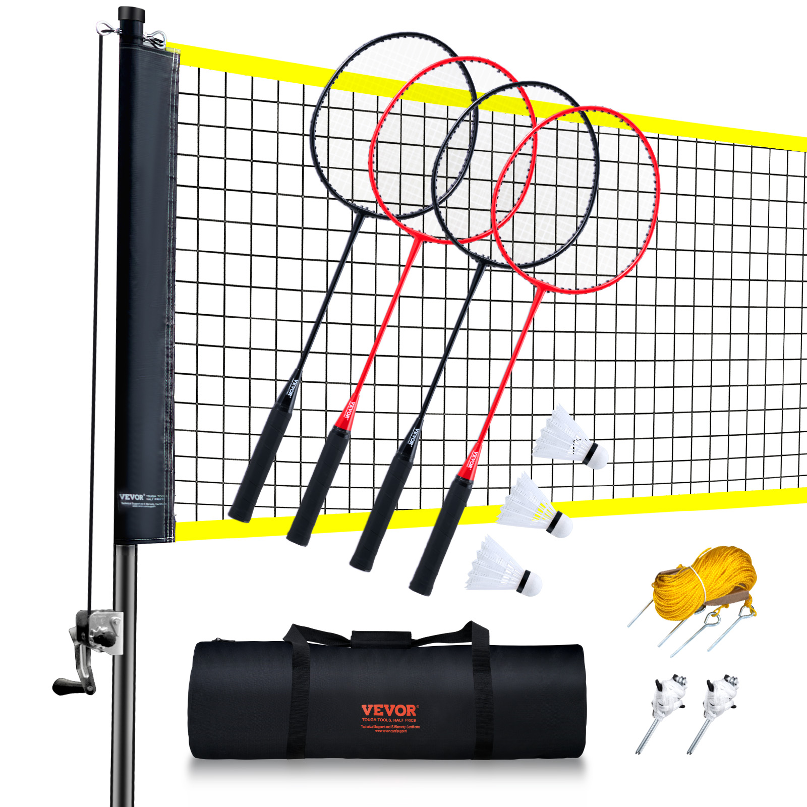 VEVOR 14ft Badminton Net Set Outdoor Portable Volleyball Pickleball Tennis Net - Picture 63 of 74