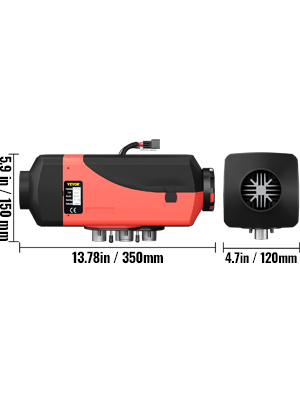 VEVOR Standheizung Diesel 2KW, 12V Diesel Lufterhitzer, 10 L Diesel  Luftheizung, -40 ℃ - + 20 ℃ Luft Diesel Heizung mit LCD Bildschirm LCD  Schalter Schalldämpfer, Air Heater Heizung Aluminium Heizung