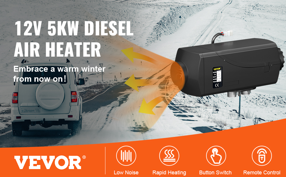 VEVOR Diesel Air Heater 12V 3kw Diesel Heater, Fuel Heater 12v Parking  Heater with 2 Silencers for Trucks Motor-Homes Trailer Boats Bus 