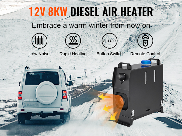 Vevor Réchauffeur d'air Diesel automatique - Chauffage de stationnement -  Zwart/ Wit 