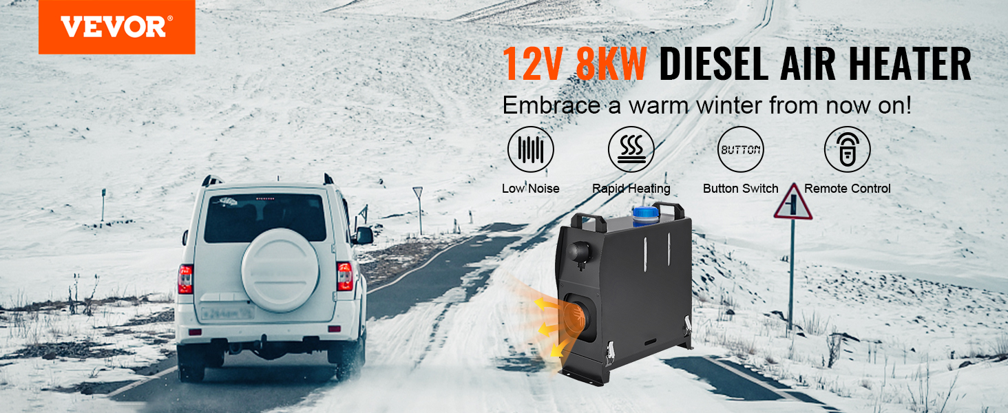 VEVOR Riscaldatore Diesel 12V 5KW con Trasmissione Vocale e 1 Riscaldamento daria Condizionata Riscaldatore Stazionario per Veicoli Commerciali