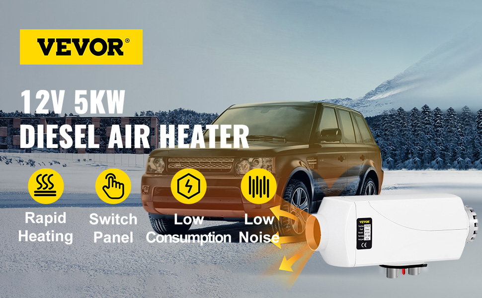 VEVOR Air Diesel Heater for Car, Trucks, Motor-home Boat, Bus CAN, Digital  Display 5000W, 5KW, 12V 