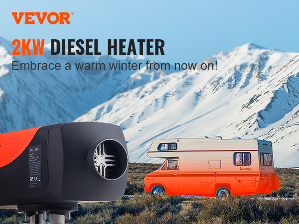 VEVOR Chauffage Diesel 12 V 2 kW Consommation 0,12-0,26 L/h