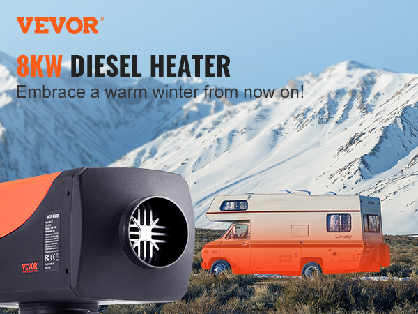 VEVOR VEVOR Diesel Air Heater 12V 8KW Bluetooth App LCD Display for Car Bus  RV Indoors