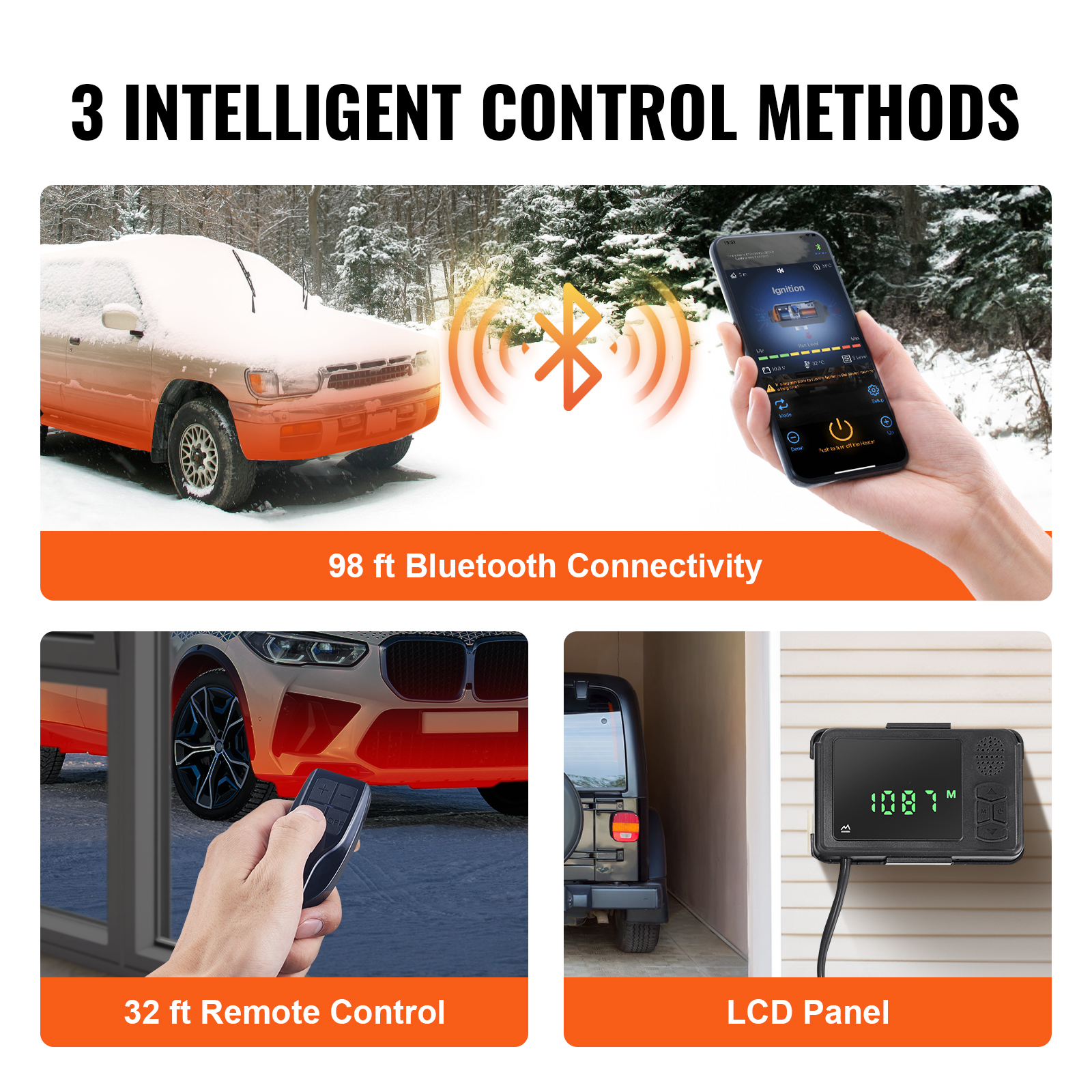 VEVOR Diesel Air Heater 12V 8KW Bluetooth App LCD Display for Car