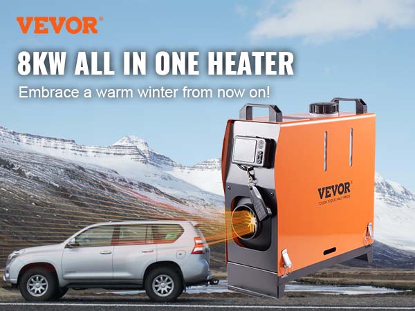 VEVOR 8KW Diesel Heater, Parking Heater with Automatic Altitude Adjustment,  Max 18045 ft, Bluetooth App Control Diesel Air Heater, Remote Control and  LCD, for Car SUV Trailer Camper Van Boat Garage
