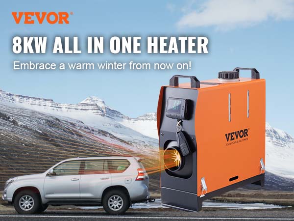 VEVOR Diesel Air Heater All-in-one 12V 8KW LCD Remote Control for Car RV  Indoors